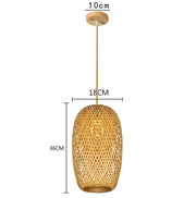 Bambus-Hängelampe Schlafzimmer Rattan Deko