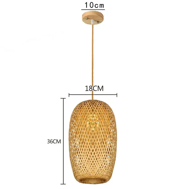 Bambus-Hängelampe Schlafzimmer Rattan Deko