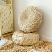 Runder Rattan-Pouf Rattan Deko