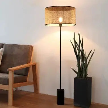 Lampadaire en rotin au style rural naturel Rattan Deko