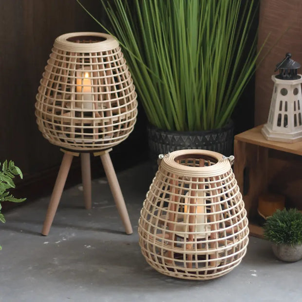 Rattan Kerzenhalter | ÉLARA - Rattan Deko