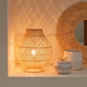 Bohème Rotin Lampe für stilvolle Wohnräume - Rattan Deko