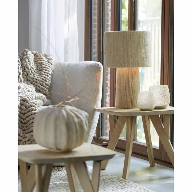 Jute Tischlampe für natürliche Wohnakzente Rattan Deko