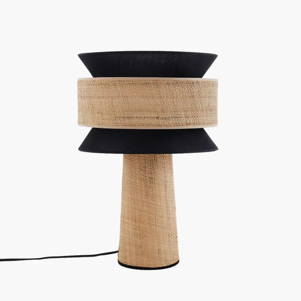 Rattan Tischlampe Schwarz für stilvolle Akzente - Rattan Deko