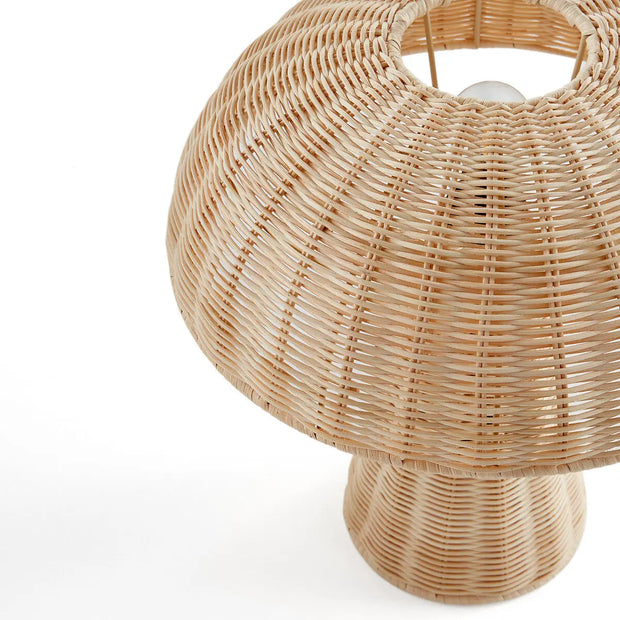 Champignon Lampe aus Rattan für stilvolle Beleuchtung Rattan Deko