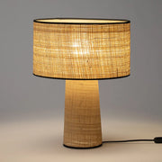 Raffia Tischlampe im natürlichen Design - Rattan Deko