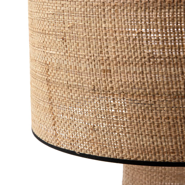 Raffia Tischlampe im natürlichen Design - Rattan Deko