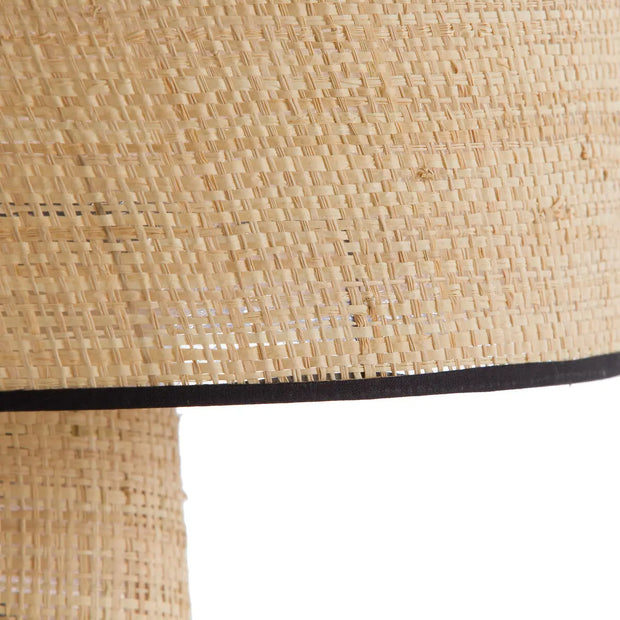 Raffia Tischlampe im natürlichen Design - Rattan Deko