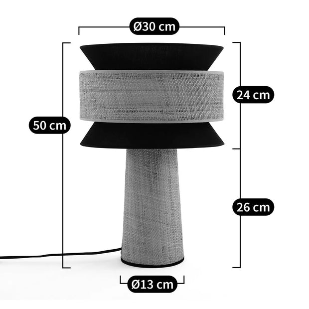Rattan Tischlampe Schwarz für stilvolle Akzente - Rattan Deko