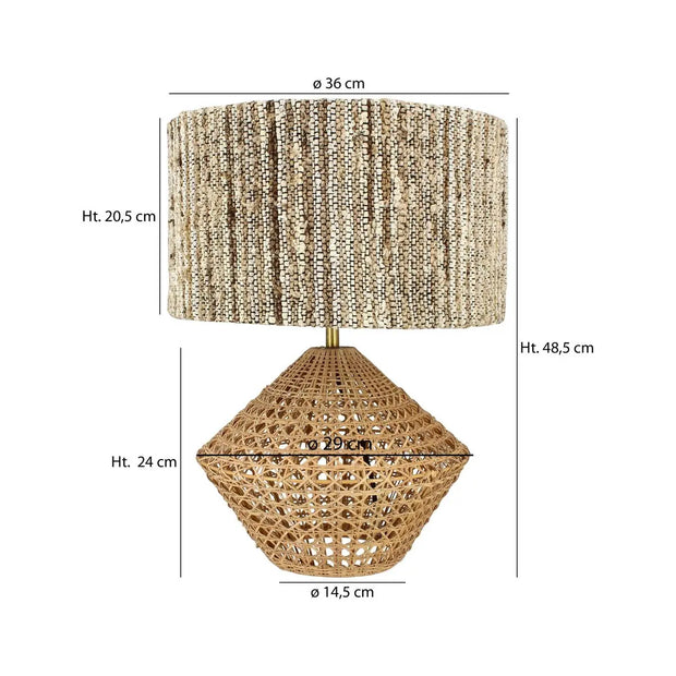 Rotin Tischlampe im Japandi Stil für gemütliche Akzente - Rattan Deko