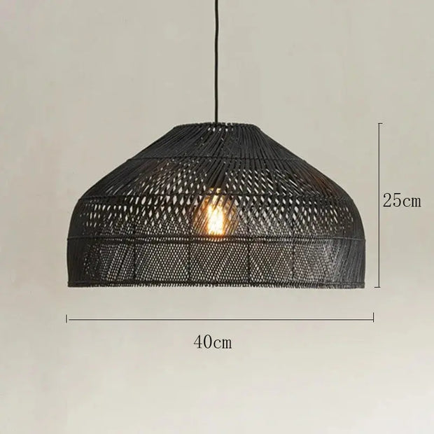 Schwarze Rattan-Hängelampe Rattan Deko