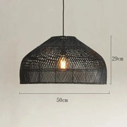 Schwarze Rattan-Hängelampe Rattan Deko