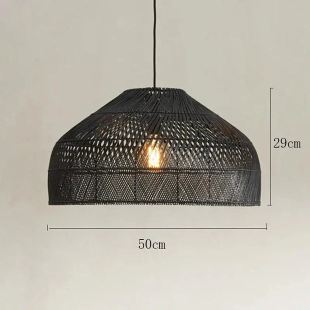 Schwarze Rattan-Hängelampe Rattan Deko