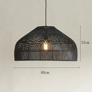 Schwarze Rattan-Hängelampe Rattan Deko