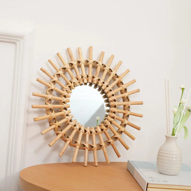 Moderner Rattan Spiegel für stilvolle Wohnräume Rattan Deko
