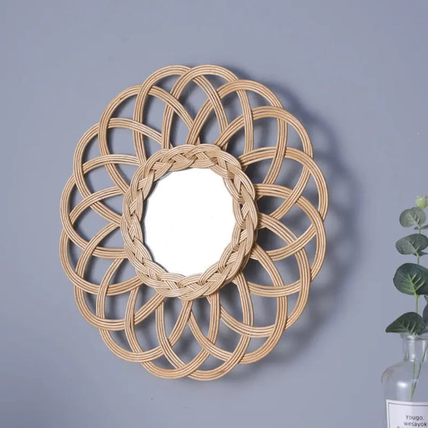 Rotin Spiegel Rosace für zeitlose Eleganz - Rattan Deko