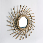 Rattan Spiegel spiralförmig für natürliche Wohnakzente Rattan Deko