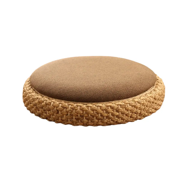 Rattan- & Stoffpouf | THÉA - Rattan Deko
