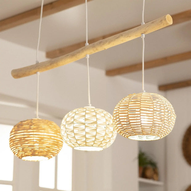 Hängelampe aus Rattan und Treibholz Rattan Deko