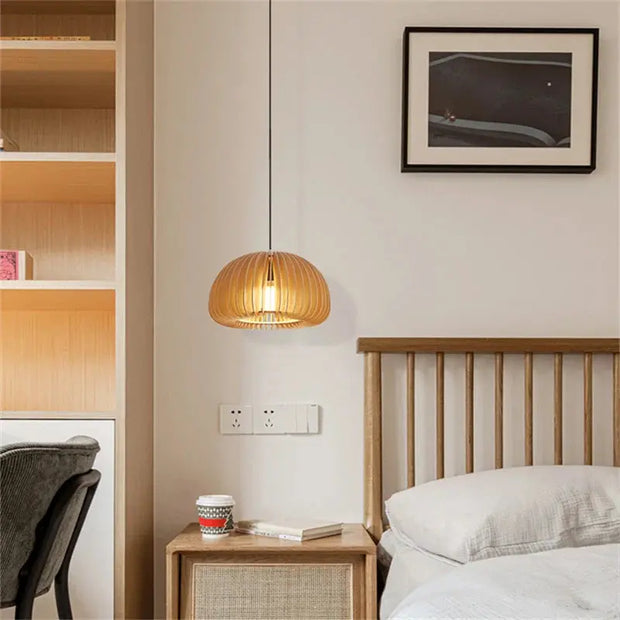 Holzpendelleuchte Rattan Deko