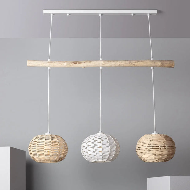 Hängelampe aus Rattan und Treibholz Rattan Deko