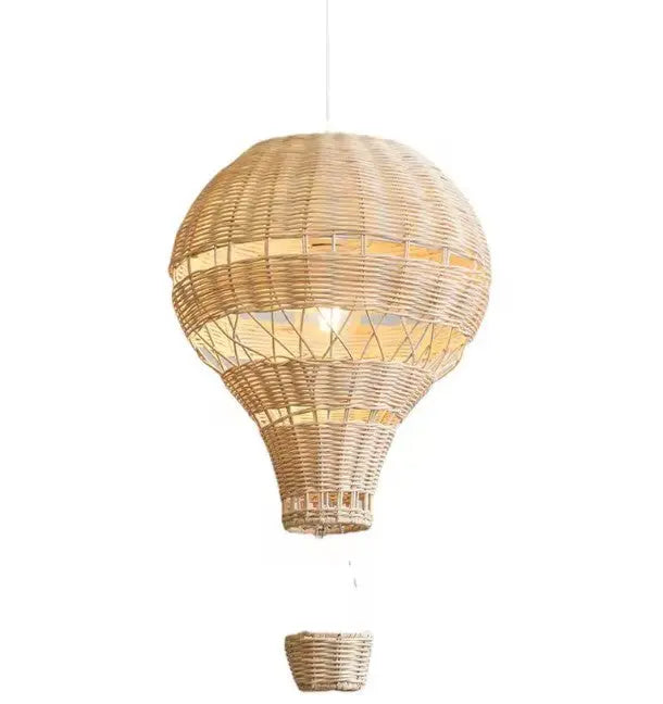 Rattanhängeleuchte Heißluftballon - Rattan Deko