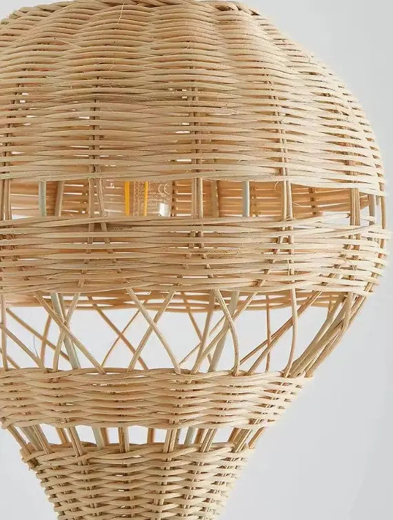 Rattanhängeleuchte Heißluftballon - Rattan Deko