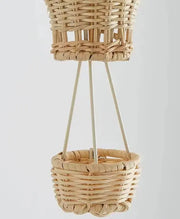 Rattanhängeleuchte Heißluftballon - Rattan Deko