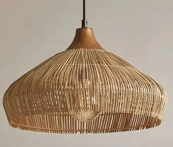 Rattanhut-Pendelleuchte - Rattan Deko