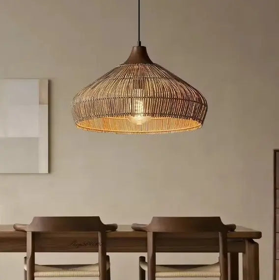 Rattanhut-Pendelleuchte - Rattan Deko