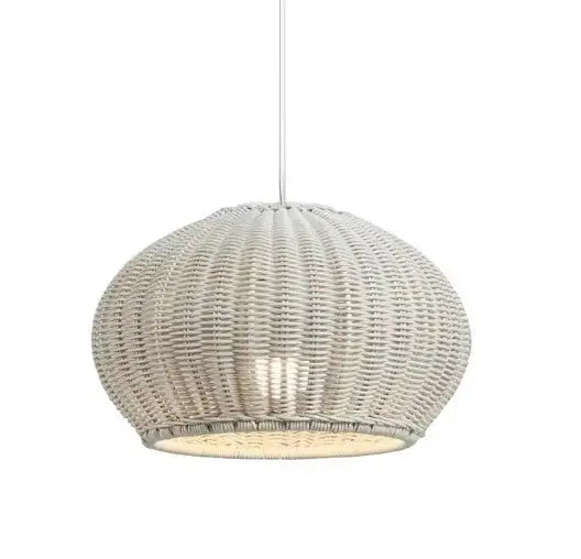Weiße Rattan-Hängelampe Rattan Deko