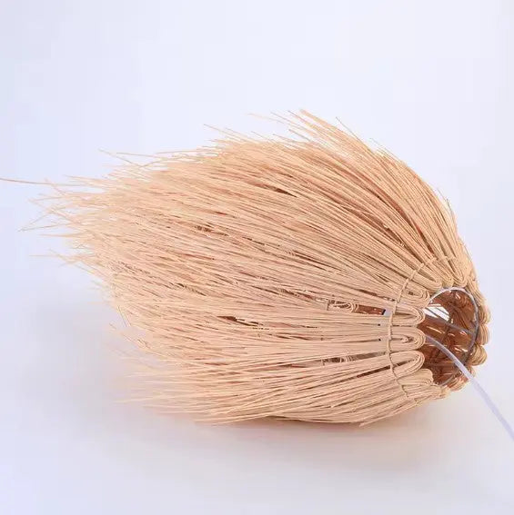 Korbhängelampe Strohhut Rattan Deko