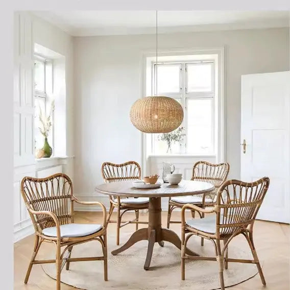 Rattanhängelampe Kugel - Rattan Deko