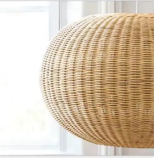 Rattanhängelampe Kugel - Rattan Deko