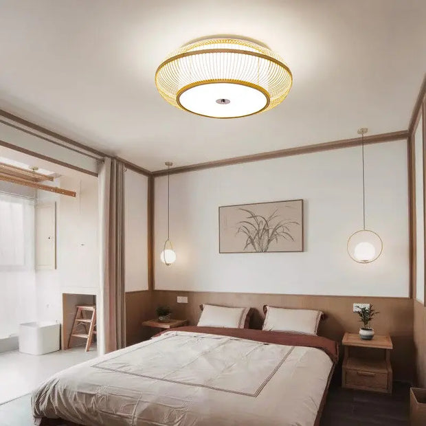 Rattan-Deckenleuchte Schlafzimmer | NEIL - Rattan Deko