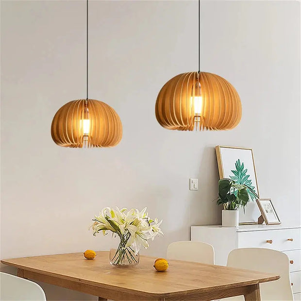 Holzpendelleuchte Rattan Deko