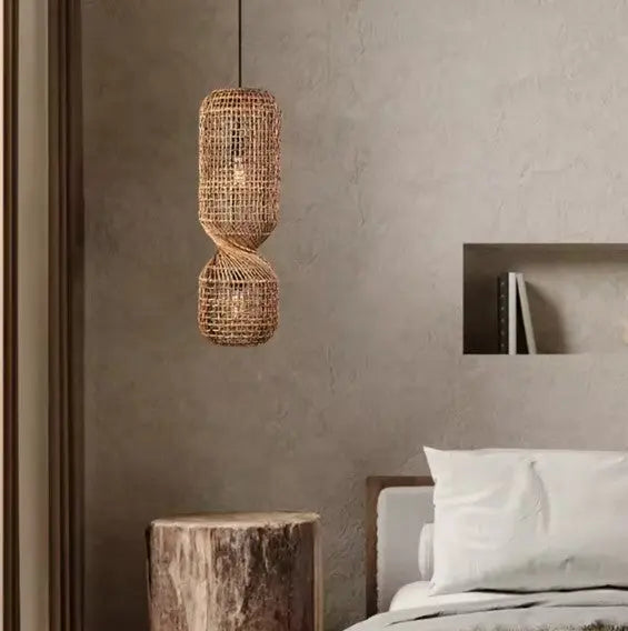 Sanduhr-Stil Rattan Pendelleuchte Rattan Deko