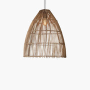 Längliche Rattan-Hängeleuchte Rattan Deko