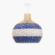 Blaue Rattan-Hängeleuchte | OCÉANE - Rattan Deko
