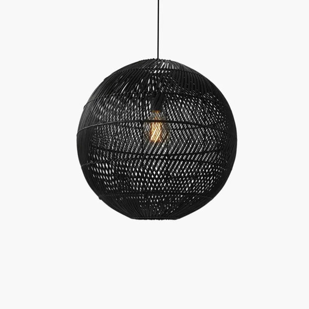 Schwarze Rattan-Kugelleuchte | ORIONIS - Rattan Deko