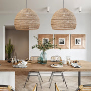 Geflochtene Rattan-Hängeleuchte Rattan Deko