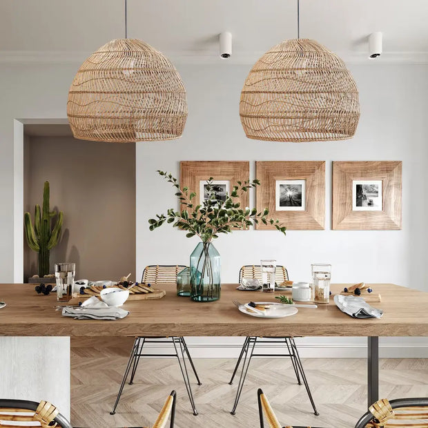 Geflochtene Rattan-Hängeleuchte Rattan Deko