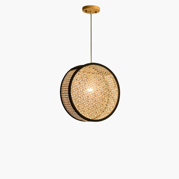 Design Hängelampe mit Flechtmuster Rattan Deko