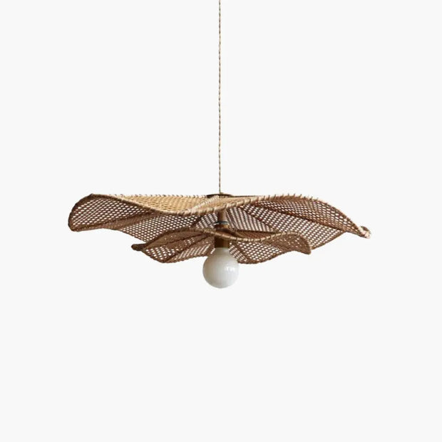 Hängelampe Flechtwerk Blume Rattan Deko