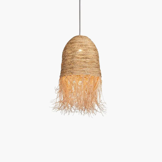 Fransiger Rattan-Hängeleuchte Bohème | LIVIA - Rattan Deko