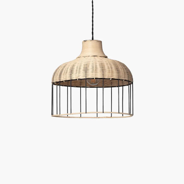 Hängelampe aus Weide & Metall Rattan Deko