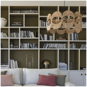 Originale Raphia Hängelampe Rattan Deko