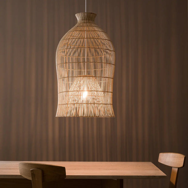 Längliche Rattan-Hängeleuchte | PENGADI - Rattan Deko