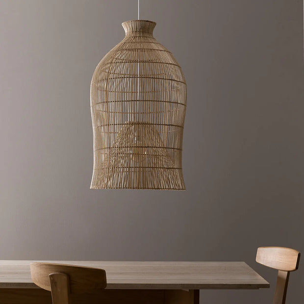 Längliche Rattan-Hängeleuchte | PENGADI - Rattan Deko
