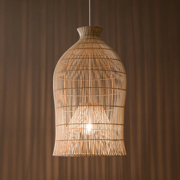 Längliche Rattan-Hängeleuchte | PENGADI - Rattan Deko